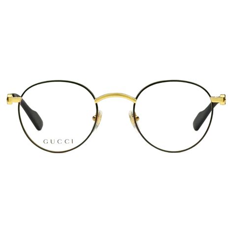 gucci nerd glasses|Round optical frame in gold.